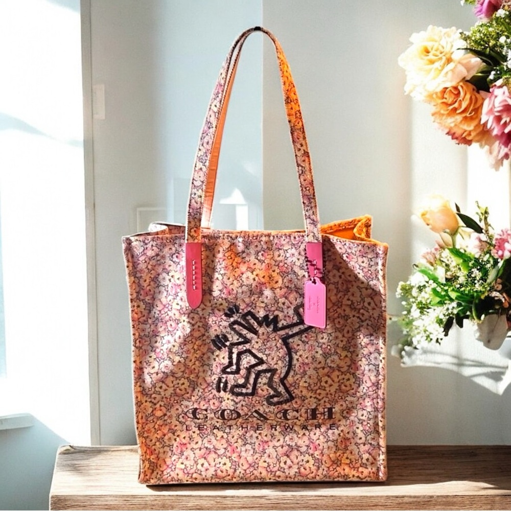 Coach 1941 x Keith Haring Limited Edition Floral Dancing Tote - Picture 3 of 13
